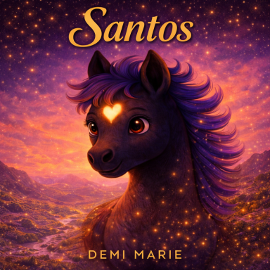 Santos het Kleine Paardje, een nieuwsgierig zwart veulentje dat de wereld ontdekt en bijzondere avonturen beleeft.